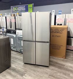 Samsung 23 Cu Ft Counter Depth 4-Door Flex French Door Refrigerator With Beverage Center - Stainless Steel 😍