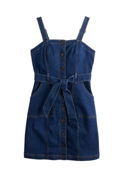NEW SO Junior Denim Button-Front Mini Dress With Waist Tie Belt - Stylish & Comfortable