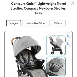 Contours Quick® Lightweight Travel Stroller, Compact Newborn Stroller, Gray