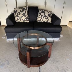 Coffee Table With Glass Top And shelf 