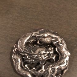 Vintage Ornate Dragon Sterling Pin/Pendant Signed
