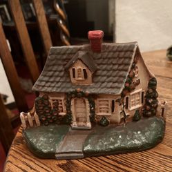 Antique/vintage cast iron door stop cottage house marked CN