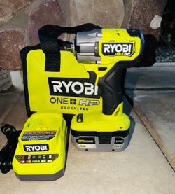 Ryobi ONE+ HP 18V Brushless 4-Mode 3/8" Impact Wrench + 4AH High-Output Battery + Charger & Bag New