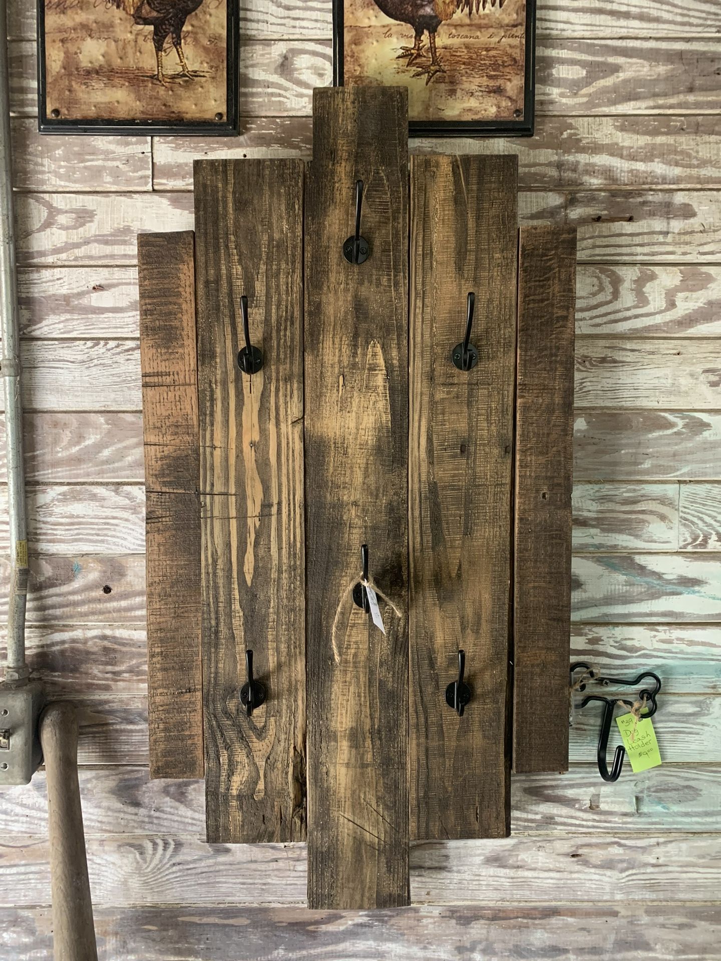 Handmade Recycled Wood Hat Rack