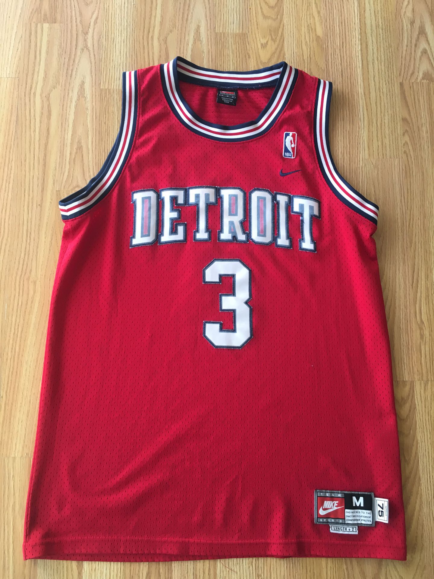 Vintage Authentic Nike Detroit Pistons Ben Wallace Jersey Size 56 Dri Fit  3XL