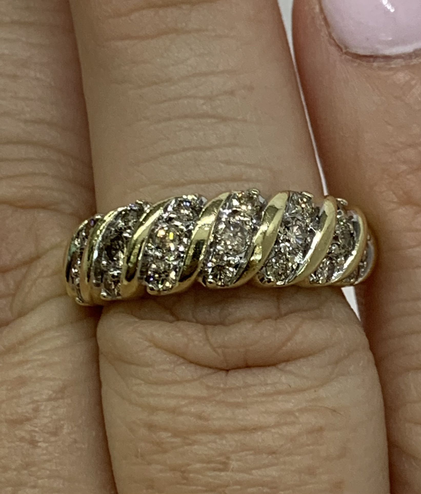Great Deal! 3/4 Ctw Real Diamond S Bar Style Band Set In Real 14kt Gold 