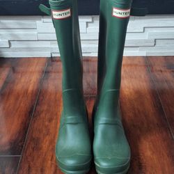 Hunter Original Tall Rain Boots Green Size 7
