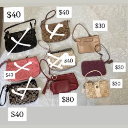 Coach wristlets 