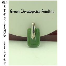 925 STER Silver Green Chrysoprase Pendant