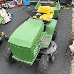 John Deere Tractor Mower With Dump Trailer
