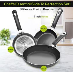 Utopia Kitchen Nonstick Frying Pan Set 3-Piece 8, 9.5, 11 Inch