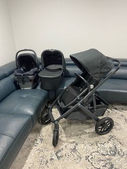 Uppababy Cruz V2 Stroller With Bassinet And Car Seat Black