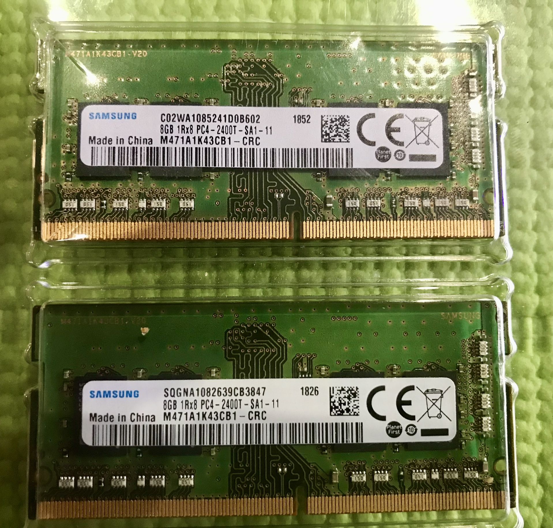 16g (8g x 2) DDR4 2400 GHz. SODIMM Laptop RAM