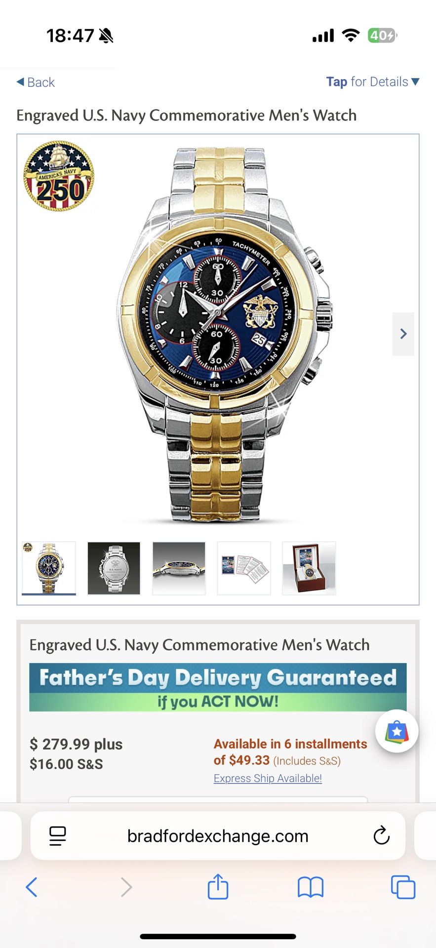 U.S. Navy Limited Edition Commemorative Men’s Watch