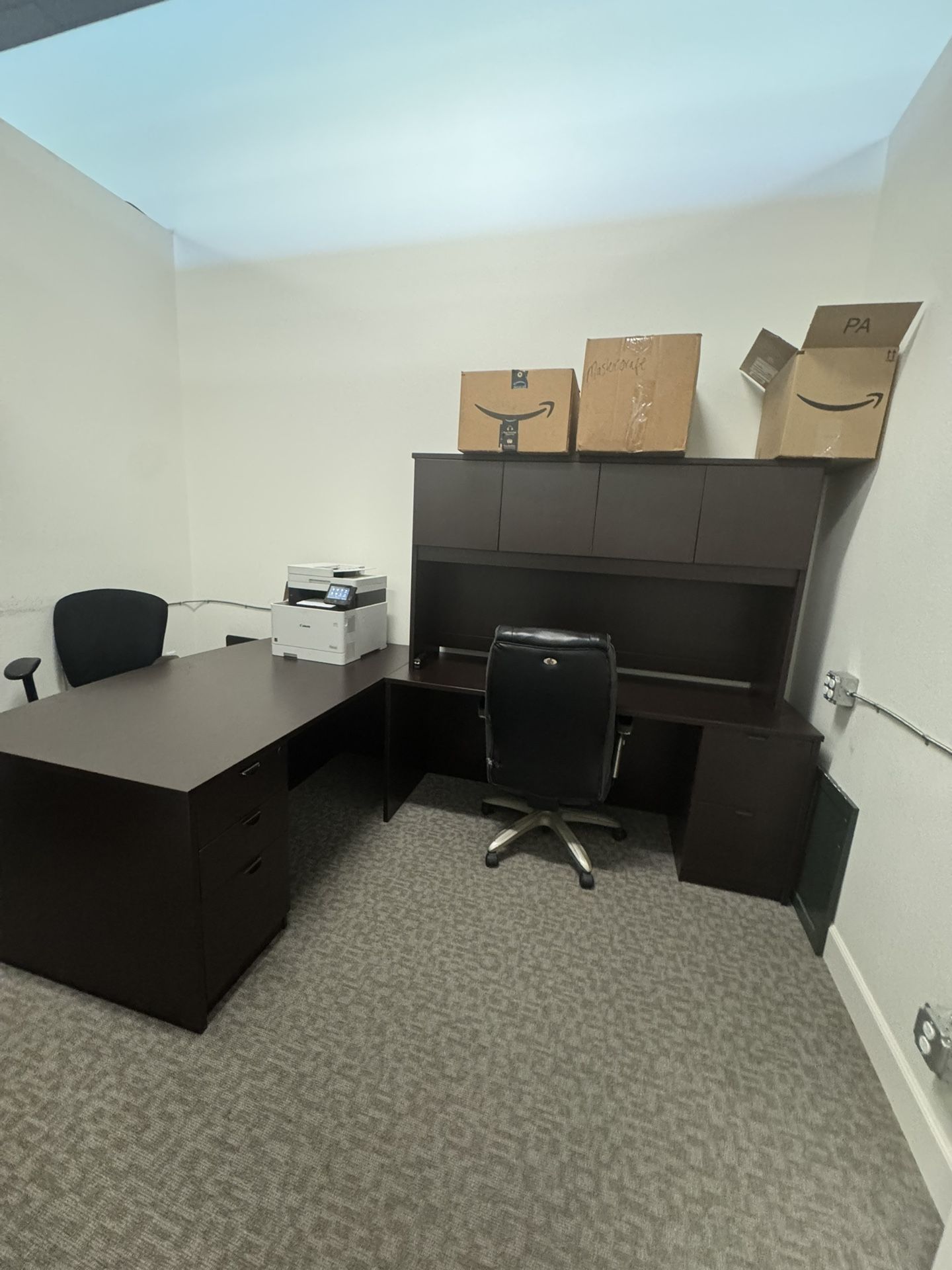 Office L Desk & Bookshelf 