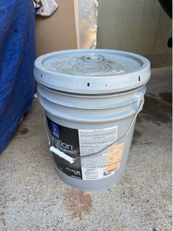gallon bucket of Sherwin-Williams Duration Exterior Acrylic Latex Paint.