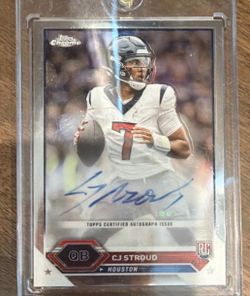 CJ Stroud Topps Chrome Auto Rookie Card - NFL Football Houston Texans