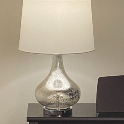 Beautiful Table Lamp With The Mercury Glass Base And White Or Black Lampshade H25”
