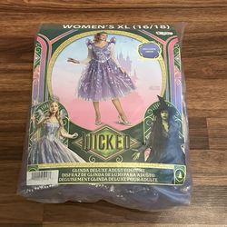 Wicked For Good “Glinda” Adult Deluxe Halloween Dress, Size: X-Large (16-18) 