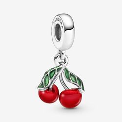 Pandora  Asymmetrical Cherry Fruit Dangle Charm