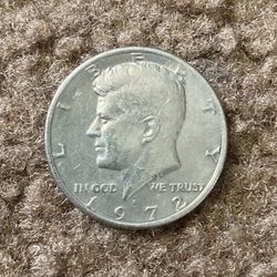 1972 Kennedy Half Dollar Coin 