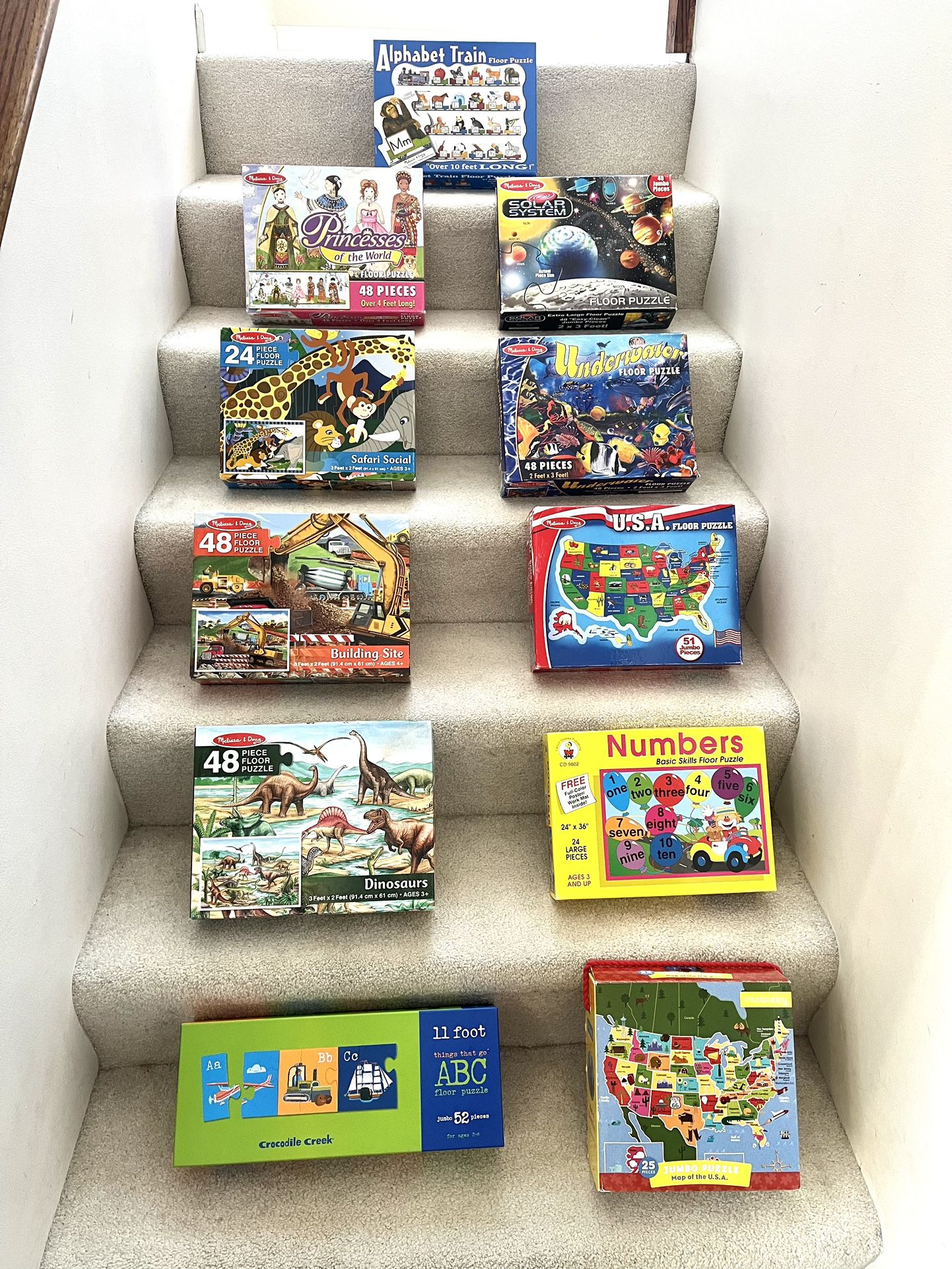 Kids Floor Puzzles. Melissa & Doug $8 Each Or $6 Each All Others. Get Them All For $65. 