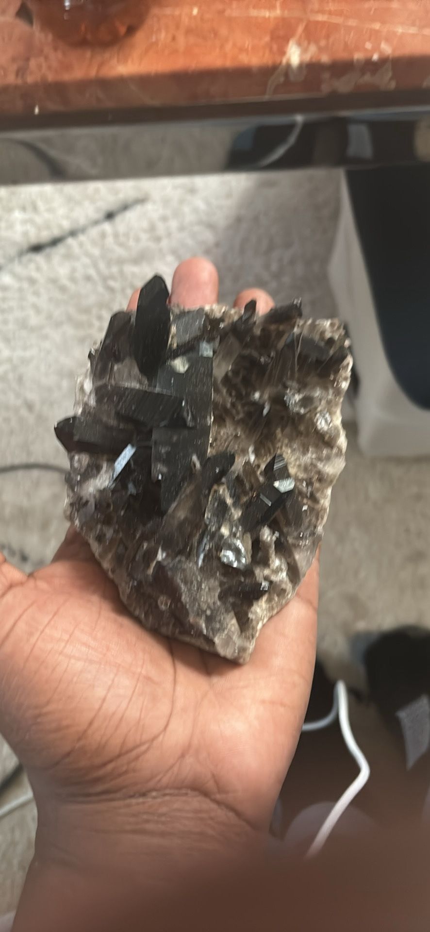 Natural Smoky Black Quartz Cluster Crystal Specimen 