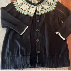 L.L. Bean Women’s Cardigan – Anchor Knit – Navy – Size Large