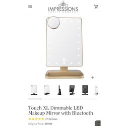 Touch XL Dimmable LED Makeup Mirror with Bluetooth