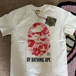 A Bathing Ape BAPE Tee (SMALL) Pink Camo White T-Shirt 
