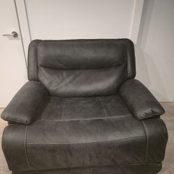 Gray Garland Overstuffed Cuddler Power Recliner -As Is