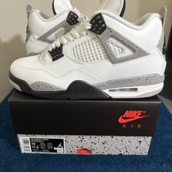 2025 Air Jordan 4 Retro White Cement Size 10