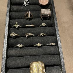 Fashionable Rings most are new size 6,7,8 —$40 for all 13