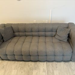 Grey Boucle Couch 