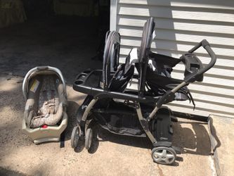 Graco double stroller with car seat