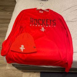 Houston Rockets Long sleeve 2xl And A Beanie 