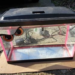  5.5 Gallon Aquarium, Fish Tank, GLO-LED Light With Lid, Small Filter