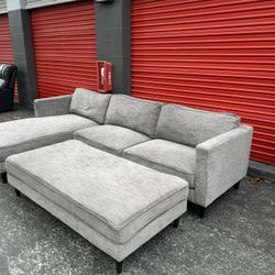 L Shape With Ottoman 
