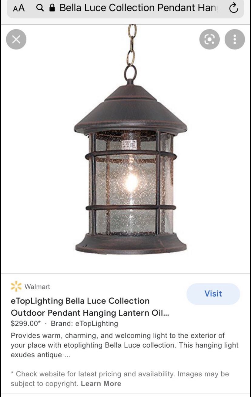 Bella Luce Collection Pendant Hanging Lantern