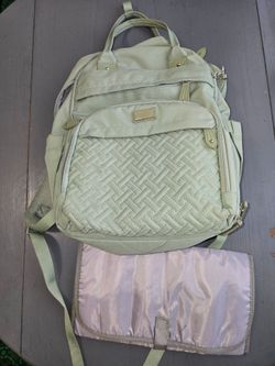 BabbleRoo Diaper Bag Backpack - Baby Essentials Travel  Multi Function Water Resistant sage green