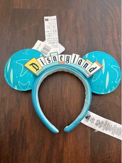 Disney Parks Disneyland Marquee Making Magic Minnie Mouse Ears Headband NEW
