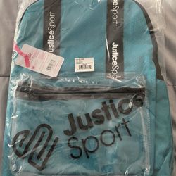 Backpack Bag Justice Sport Teal Color Backpack NEW With Tags And Plastic 