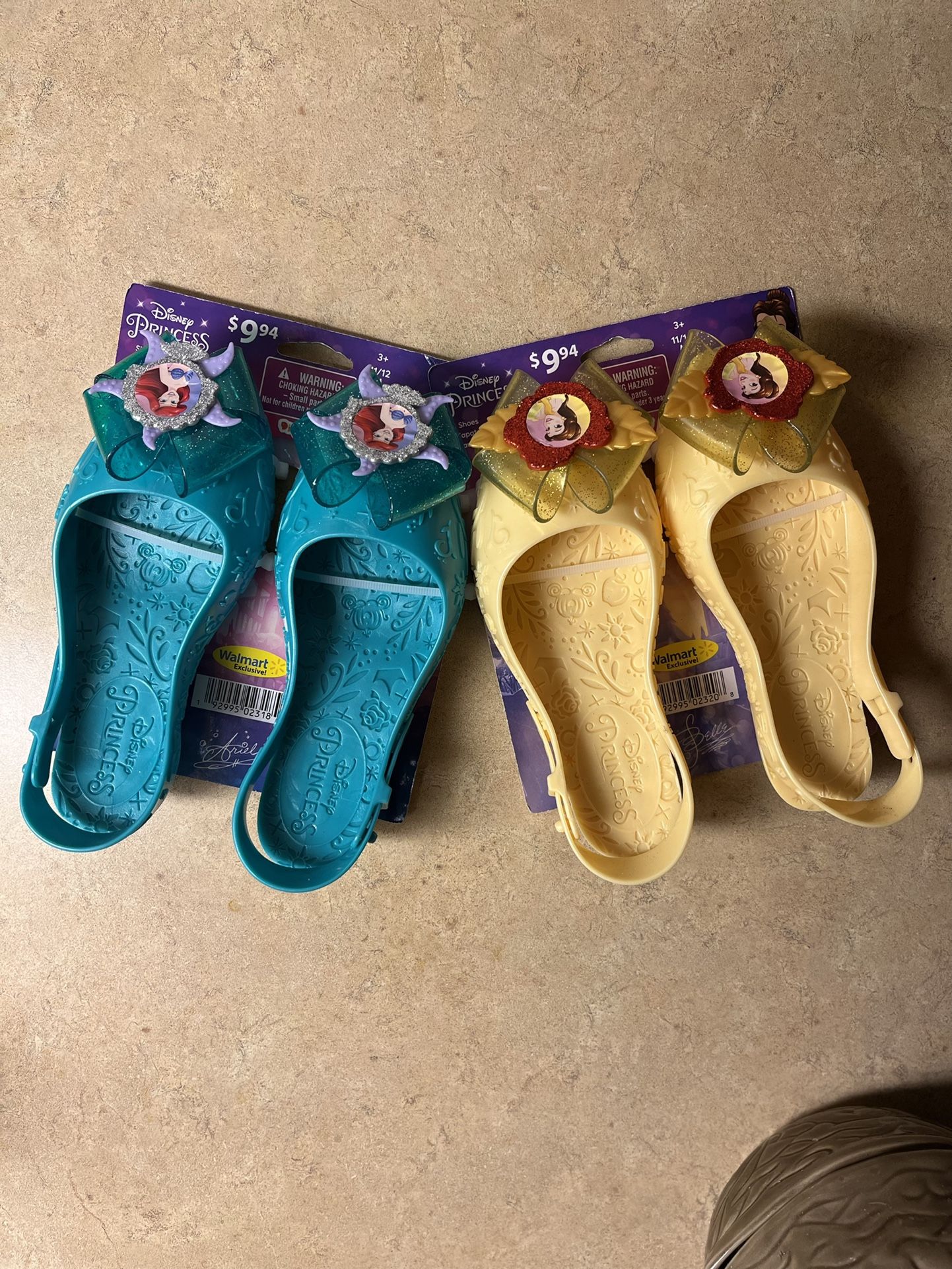 Disney Princess Ariel And Belle- Size Medium 11/12 Walmart Exclusive, New
