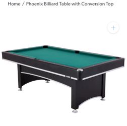 Phoenix 84” Billiard Table With Table Tennis Top. 45-6840