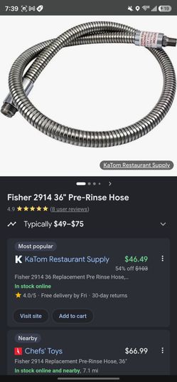 Fisher 2914 36" Pre-Rinse Replacement Hose