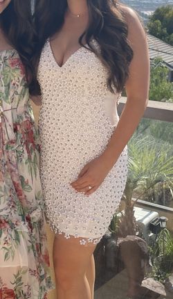 Jovani White Beaded Dress