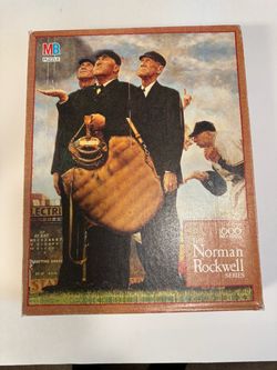 CA. NORMAN ROCKWELL PUZZLE. BOTTOM OF THE SIXTH. TOUGH CALL.