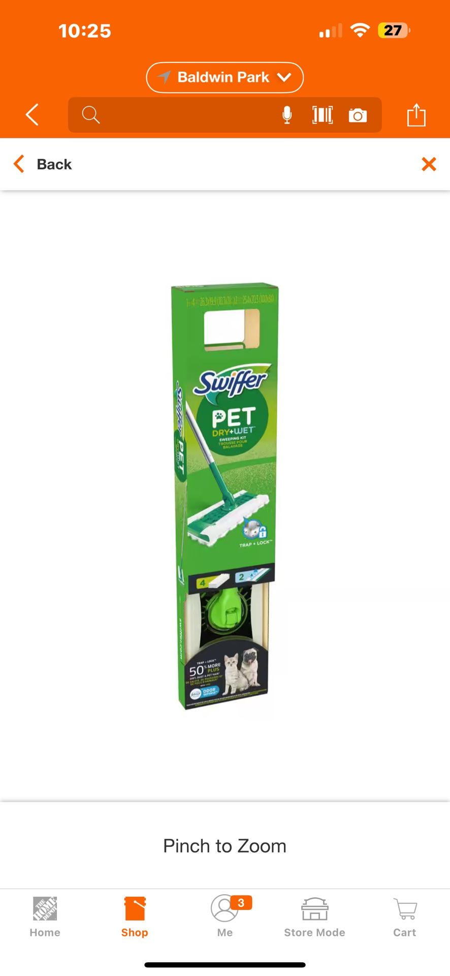 Sweeper Pet 2-in-1, Dry and Wet Multi-Surface Floor Cleaner, Sweeping and Mopping Starter Kit (1-Sweeper Mop, 6-Pads)