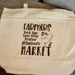 Farmers Market Canvas Tote Bag XL 
