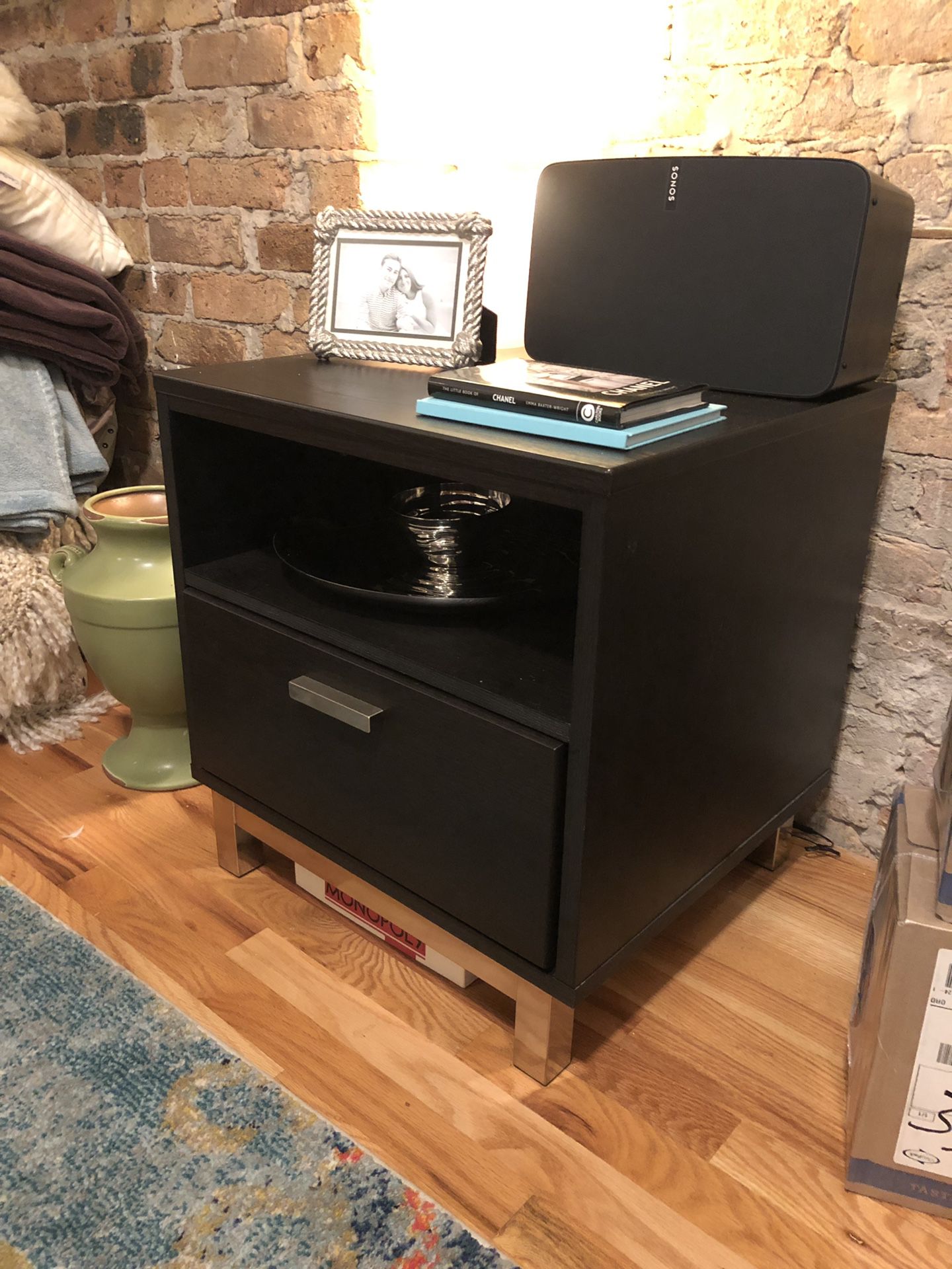 West elm black end table night stand